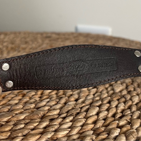 Vintage Fossil Brown Leather Concho Belt - Picture 7 of 7